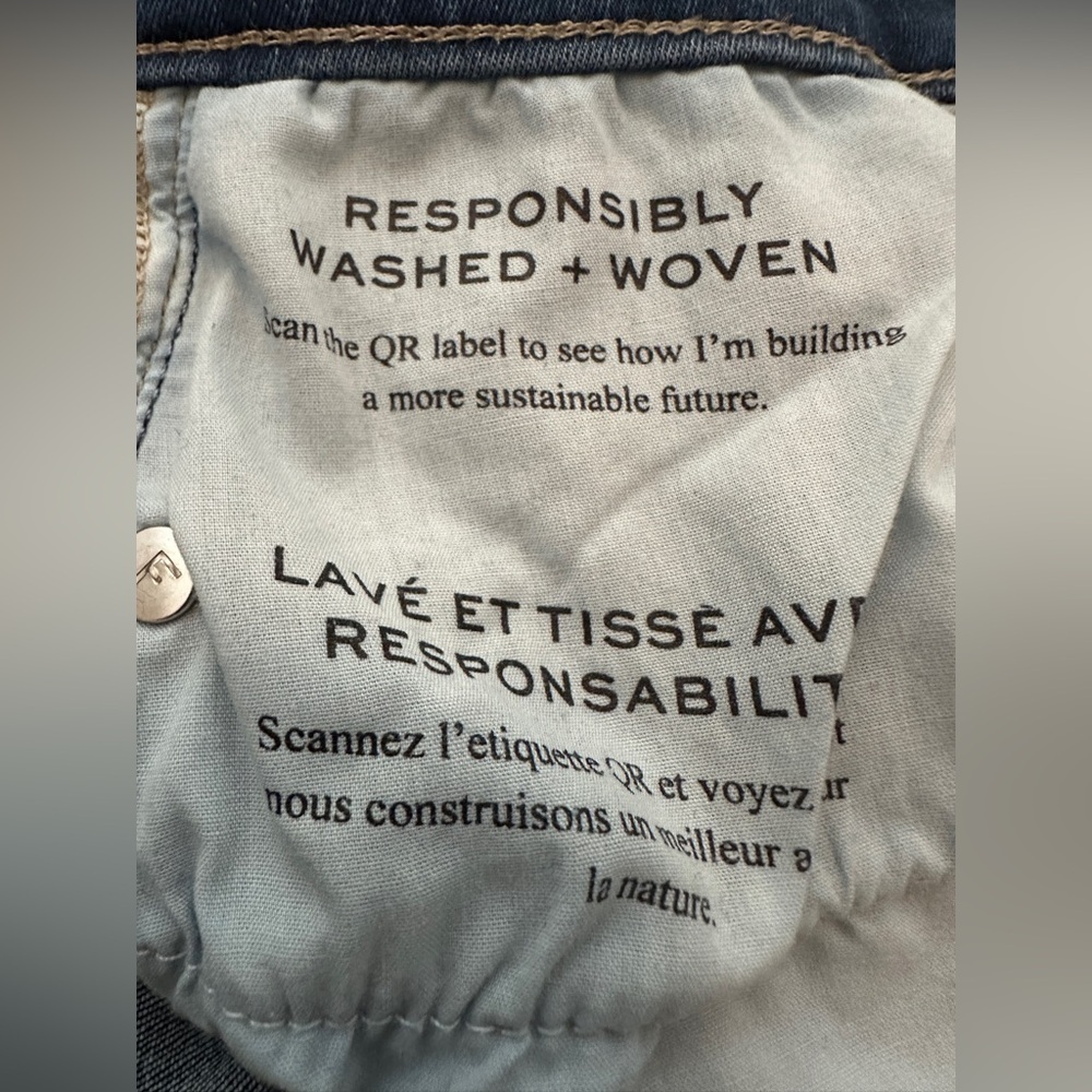 FRAME Le High Straight Jeans Raw Hem Size 27 Stretch Crop - Picture 6 of 11